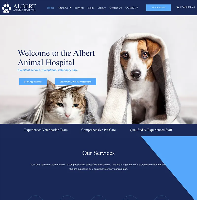 Albert Animal Hospital Website Design Albert Animal Hospital