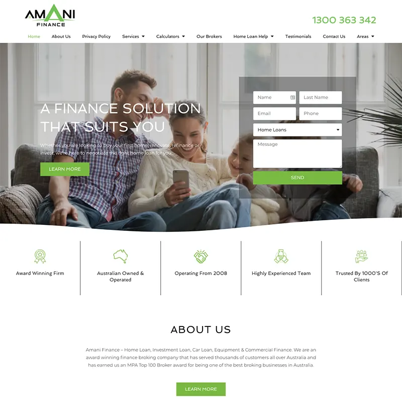 Amani Finance Website Design Amani Finance