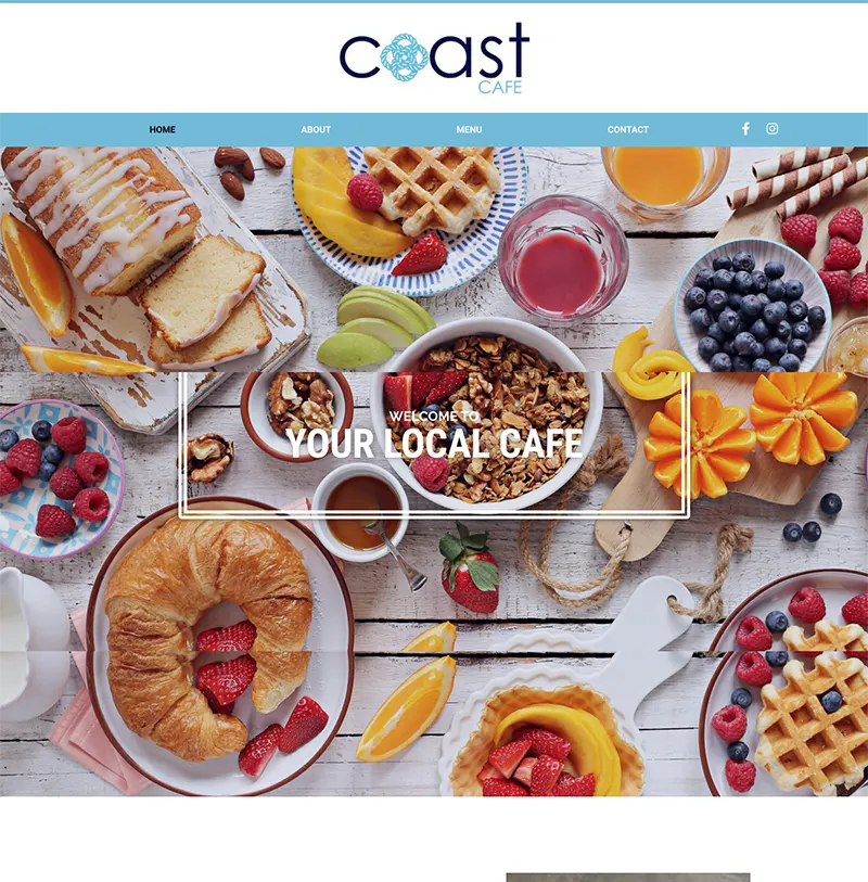 Coast Cafe & Events Website Design Coast Cafe & Events