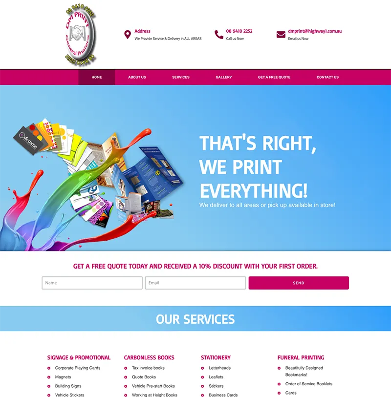 DM Print Website Design DM Print