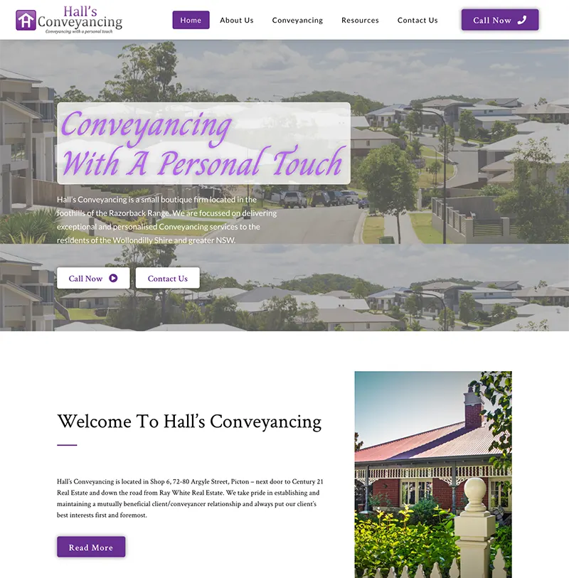 Halls Conveyancing Website Design Halls Conveyancing