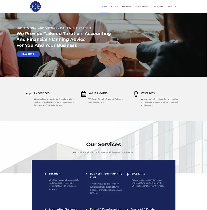 JCB Accountants Website Design JCB Accountants