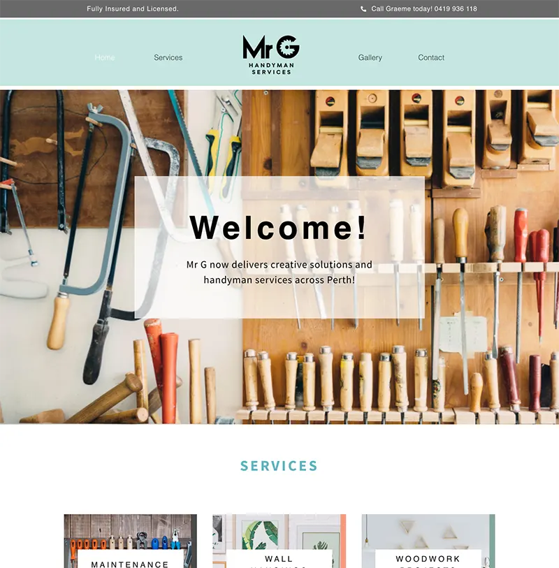 Mr G Handyman Website Design Mr G Handyman