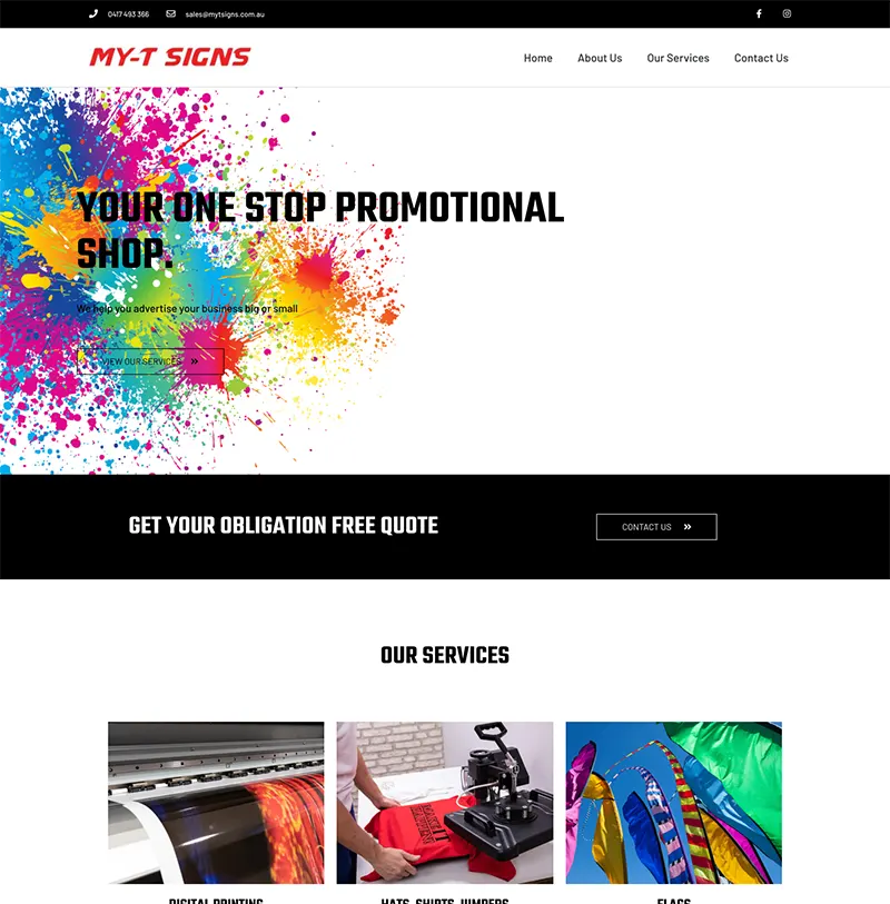 My T Signs Website Design My T Signs