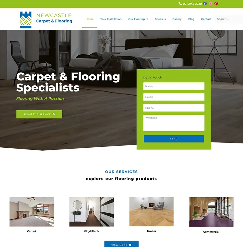 Newcastle Carpet and Flooring Website Design Newcastle Carpet and Flooring