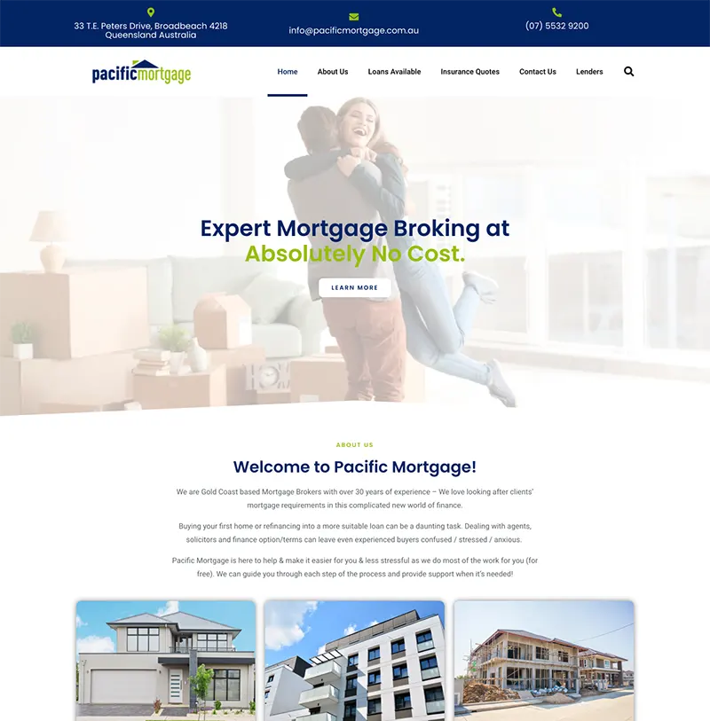 Pacific Mortgage Website Design Pacific Mortgage