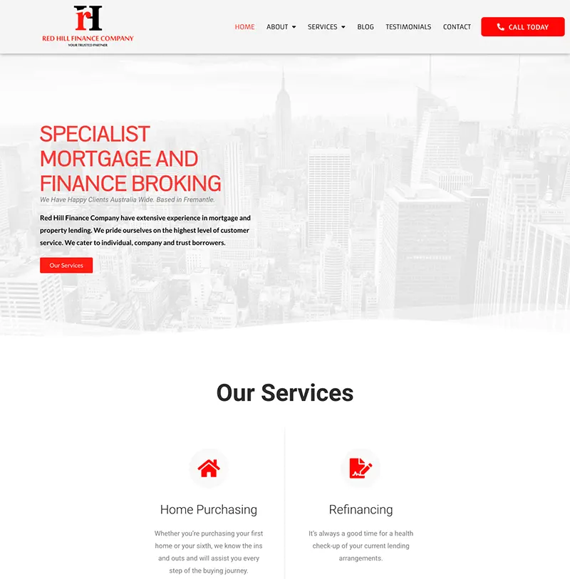 Red Hill Finance Website Design Red Hill Finance