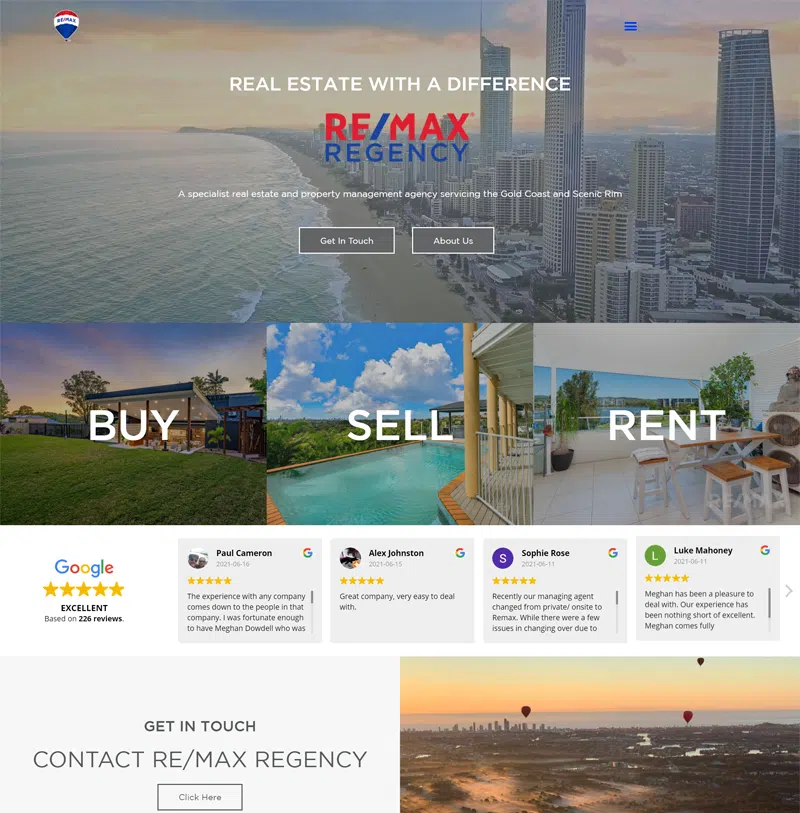 Remax Regency Gold Coast Website Design