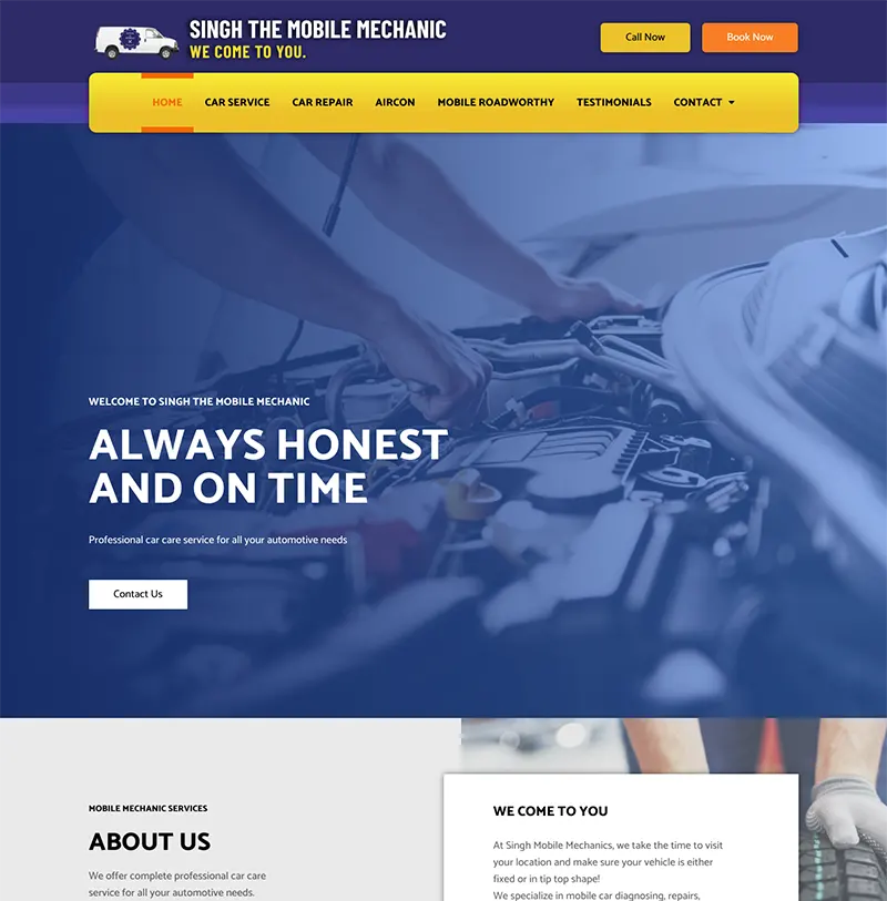 Singh the Mobile Mechanic Website Design Singh the Mobile Mechanic
