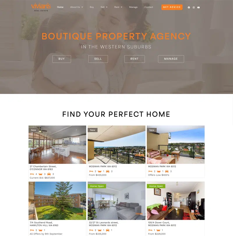 Vivians Real Estate Website Design